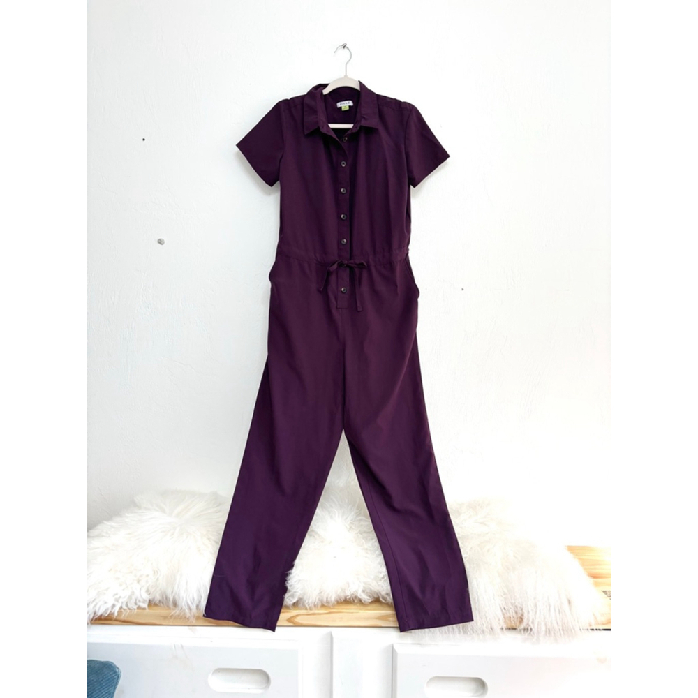 Women's SERRA Purple Short Sleeve Jumpsuit M